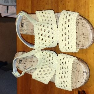 So Girl's Adrienne Wedge Yellow Sandals Size 6